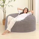 4FT Memory Foam Bean Bag Chair for Adults/Teens, Bean Bag Sofa with Fluffy Removable Cover, for Living Room Bedroom, Grey by CozyNest Decor