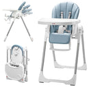 KÜB 3-in-1 Foldable Baby High Chair (Blue) | Multifunctional Infant High Chairs for Babies and Toddlers | Removable Seat & Tray for Easy Clean | 7 Height & 4 Recline Adjustable | 2 Locking Wheels by TinyTreasures Baby Boutique