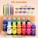 Nicpro Washable Paint for Kids, Kids Painting Set with Cups and Paintbrushes, 12 Vibrant Colors(2 oz), Non Toxic Washable Finger Paint for Toddlers Preschool Home School Children Art Painting Supplies by TinyTreasures Baby Boutique