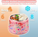 14oz Insulated Vacuum Food Jar with Buckle Lid,Soup Thermo for Hot Food Kids,Wide Mouth Leakproof Stainless Steel Lunch Container with Spoon-Mermaid by TinyTreasures Baby Boutique