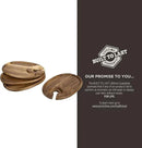 PICNIC TIME TOSCANA -Wine Appetizer Plates, Cocktail Plate with Glass Holder, Cheese Board with Wine Holder, (Acacia Wood), 9 x 6, Set of 4 by CozyNest Decor