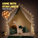 Wilwolfer Kid Tent with Mat, Star Lights - Kids Play Tents for Toddlers Kids Tents Indoor Playhouse - Princess Tent for Girls Toy House Gift (Beige with Mesh) by TinyTreasures Baby Boutique