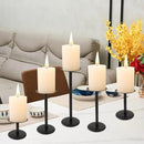 Set of 7 Metal Black Candle Holders, Assemblable Pillar and Taper Candlesticks, Halloween Fall Thanksgiving Day Dining Table Centerpieces Decor, Mantle Fireplace Candle Sticks Decorations by CozyNest Decor