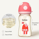 YOHKOH PPSU Baby Bottle Wide Neck, Newborn Anti-Colic Baby Bottle with Natural Response Nipple, Streamlined Body, Easy to Clean (8.8oz (Pack of 4), Red) by TinyTreasures Baby Boutique