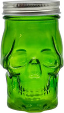 Generic 14 oz Colorful Skull Glass Mason Jar – Mix & Match 7 Vibrant Colors, Large & Durable! (Green) by CozyNest Decor