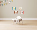 Foundations Secure Sitter 5" Feeding Chair, Stable “No Tip” Feet, 3-Point Adjustable Harness, Removable Tray, Easy to Clean, Smooth Plastic (White/Tan) by TinyTreasures Baby Boutique