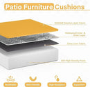 Patio Chair Cushions 18.5 X 16 X 4 Inch Waterproof Outdoor Seat Cushions for Patio Furniture, Outdoor Sofa Couch Pads with Ties & Handle, Set of 2, Yellow by GreenHaven Gardens