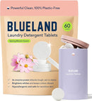 BLUELAND Laundry Detergent Tablets, Starter Set, Spring Bloom Scent, 60 Count with Tin, Plastic-Free Eco-Friendly Pods, Sheets, Liquid Alternative - Natural, Gentle by TinyTreasures Baby Boutique