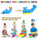 54 PCS Magnetic Blocks, Magnetic Building Blocks for Toddlers 3+, Montessori Toys, Magnet Cubes, Preschool STEM Educational Sensory Magnet Toys for Kids Ages 3-5 Year Old Boys and Girls by TinyTreasures Baby Boutique
