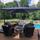 PURPLE LEAF Patio 9 Feet Cantilever Offset Umbrella with Base Outdoor Umbrella with 360-degree Rotation for Garden Deck Pool Patio Navy Blue by GreenHaven Gardens