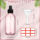 Norme 12 Pcs 8 oz Glass Spray Bottles with Funnels and Labels Refillable Cosmetic Empty Spray Bottles with Sprayer Containers for Essential Oil Cleaning Solutions(Pink,Stylish) by GreenHaven Gardens