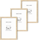 HAUS AND HUES Beige Wood Picture Frames 5x7 - Set of 3 for Gallery Wall, Collage Wall Decor, Photo Frames (Beige Oak) by CozyNest Decor