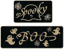 Halloween Kitchen Mat Set of 2, Spooky Spider Web Ghosts Boo Halloween Decor, Halloween Rug for Floor, Indoor Home Decor with Non-Slip Backing,17 x 29 Inch & 17 x 47 Inch by CozyNest Decor