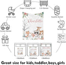 Custom Nursery Crib Bedding Set: Personalized Name 4 Piece Sika Deer & Fox Pattern Baby Crib Sets for Girls - Toddler Double Layer Blanket Set, Comfortable Crib Bed Sheets for Baby Toddlers by TinyTreasures Baby Boutique