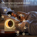 Sunrise Alarm Clocks for Bedrooms, Stepless Dimmable Moon Lamp Dual Alarm Clock Wake Up Light with 12Levels Volume for Heavy Sleepers, 10 Natural Sounds with 30/60/90min Timer Night Light by TinyTreasures Baby Boutique