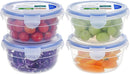 KIGI [ 4 PACK ] 10oz Small Plastic Bowls with Lid Leakproof Food Storage Container Set Meal Prep Containers by TinyTreasures Baby Boutique