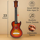 23" Acoustic Guitar, Kids 6 String Toy Guitar - Realistic Steel Strings - Beginner Practice First Musical Instrument for Children, Toddlers (Cherry Sunburst) by TinyTreasures Baby Boutique