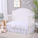 Cloele 3 Pieces Baby Crib Bedding Set- Solid Ruffle Quilted Set Includes Comforter Fitted Sheet Crib Skirt for Boys and Girls - Cute Ruffled Nursery Crib Standard Size Baby Bedding Set White by TinyTreasures Baby Boutique