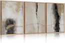 HPINUB Large Modern Abstract Shapes Framed Canvas Wall Art Set,Neutral Black and White Wall Decor,Minimalist Nordic Wall Painting for Living Room,Bedroom,Dining Room,Office -24"x36"x3 by CozyNest Decor