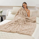 UKELER Faux Fur Throw Blanket Plush Thick Fleece Blanket Fluffy Cozy Soft Warm Blankets Throws for Bed, Couch, Sofa, Office, Camping 50''x60'' Camel by CozyNest Decor