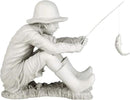 Design Toscano Gone Fishing Fisherman Boy Garden Statue, 17 Inch Tall, Cast Stone Resin, Two Tone Stone Finish by GreenHaven Gardens