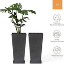 LA JOLIE MUSE 30 Inch Tall Planters for Outdoor Plants, 2 Sets Concrete Grey, Tall Outdoor Planters, Modern Square Outdoor Planters, Tall Large Planters for Front Door, Patio and Deck by CozyNest Decor