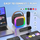 【2025 Newest】 Mini Karaoke Machine for Kids Girls & Boys - Portable Bluetooth Speaker with 2 Wireless Microphones - Kids Birthday Gifts for Ages 4-10 - Kids' Instrument Accessories - Black by TinyTreasures Baby Boutique