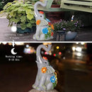 Elephant Garden Statue Solar Lamp with 8 Led Lights Decor Outdoor Resin Waterproof Sculpture Patio Lawn Yard Porch Decorations Housewarming Gifts for Women Mom Grandma by GreenHaven Gardens