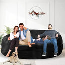 Bean Bag Chair for Adults 7FT,Soft Removable Cover for Teens/Girls Bedroom,Fluffy Giant Round Floor Beanbag Lounger Chairs (No Filler,Black) by CozyNest Decor