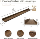 Picture Ledge Shelf, Wood Long Floating Shelves for Wall, Set of 2, 48 inch Picture Ledge Shelves, Photo Ledge Nursery Book Shelves Wall Mounted for Living Room Kids' Room Bedroom, Color Walnut by TinyTreasures Baby Boutique