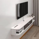 Pmnianhua Floating TV Console,78'' Wall-Mounted Media Console TV Cabinet Floating TV Stand Entertainment Shelf with Door and Storage (Grey-White) by CozyNest Decor