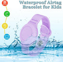 Kids Waterproof Airtag Bracelet Compatible with Apple AirTag, Hidden Silicon Protective Case for Air Tag GPS Tracker Holder, Adjustable Anti-Lost Watch Band for Toddler Child (Purple) by TinyTreasures Baby Boutique