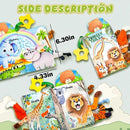 Baby Toys 0-6 Month, Crinkle Books for Babies, Jungle Tails Soft Baby Cloth Books 6 to 12 Months with 10 Pcs Jungle Animal Finger Puppets, Infant Tummy Time Sensory Toys, Newborn Gifts for Boys Girls by TinyTreasures Baby Boutique