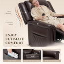 COLAMY PU Leather Power Lift Chair with Massage and Heat,Electric Lift Recliner Chair with Thick Cushioned Padding Backrest for Living Room, Office, Bedroom -Darkbrown by CozyNest Decor
