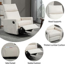 Swivel Rocker Recliner Chairs Set of 2, Upholstered Fabric Nursery Rocking Glider Chair with Adjustable Backrest and Footrest, Lay Flat Recliner Single Lazy Sofa for Living Room(Beige) by TinyTreasures Baby Boutique