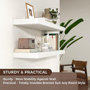 Floating Shelves for Wall, 2 Large Wall Mounted Shelves with Invisible Brackets, Long Wood Floating Wall Shelf Shelves for Living Room, Bedroom, Kitchen, (White, 48" W x 9" D x 1.5" H) by TinyTreasures Baby Boutique