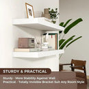 Floating Shelves for Wall, 2 Large Wall Mounted Shelves with Invisible Brackets, Long Wood Floating Wall Shelf Shelves for Living Room, Bedroom, Kitchen, (White, 48" W x 9" D x 1.5" H) by CozyNest Decor