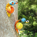 Metal Garden Decor Cute Snail Yard Art Outdoor Lawn Patio Ornament Fence Decorations for Outside - Set of 2(Yellow,Orange) by GreenHaven Gardens