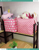 FANKANG Square Nursery Hamper Storage Bins Canvas Laundry Basket Foldable with Waterproof PE Coating Storage Baskets Gift Baskets for Children, Office, Bedroom, Clothes（Square-Pink Heart ） by TinyTreasures Baby Boutique