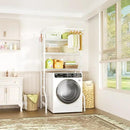 Ulif U11 Over Washer and Dryer Shelves, 3 Tiers Laundry Room Storage and Organizer Standing Shelf, Metal Freestanding Clothes Drying Rack, 33.9" W x 19.7" D x 77.6" H, White by CozyNest Decor
