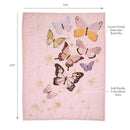 Lambs & Ivy Butterfly Dreams Pink/Gold 3-Piece Nursery Baby Crib Bedding Set by TinyTreasures Baby Boutique