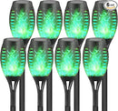 8-Pack Green Solar Flickering Flame Torches – Waterproof Solar Garden Lights, Outdoor Solar Lights for Yards, and Flame Torches for Patio and Pathway Decorations by GreenHaven Gardens