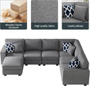 L Lengend Vansen Modular Sectional Sofa U Shaped Couch with Ottoman Modern Reversible Corner Sectional Couch for Living Room (Dark Grey, U Shaped Sofa-2) by CozyNest Decor