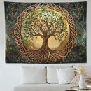 keowhsf Tree of Life Tapestry – Fantasy Forest Nature Landscape Wall Art with Mystic Green Aesthetic, Large Wall Hanging for Bedroom, Living Room, Home Decor by CozyNest Decor
