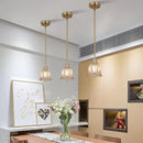 Modern Gold Pendant Light Brushed Brass Mid Century Chandelier Amber Glass Shades Adjustable Rods Farmhouse Ceiling Hanging Lighting Fixture Kitchen Island Dining Room Bedroom by CozyNest Decor
