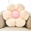 Beige Flower Pillow, Cute Decorative Flower Shaped Throw Pillow with Faux Rabbit Fur, 14.9" Soft Flower Plush Throw Pillow Floor Pillows Room Décor for Bedroom Living Room by TinyTreasures Baby Boutique