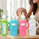 4 Pack Silicone Sleeves for Dr. Brown's Glass Baby Bottles - Drop Protection Baby Bottle Sleeves,Compatible with Dr. Brown's Newborn Glass Bottles,with Silicone Handles,8 oz by TinyTreasures Baby Boutique