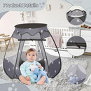 Baby Ball Pit for Toddler with 50 Balls, Kids Pop Up Play Tent for Girls, Princess Toys Gifts for Children Indoor & Outdoor Playhouse (Black: Gray/White/Babyblue, 109x90cm/50 Balls) by TinyTreasures Baby Boutique