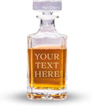 Gifts Inscribed Custom Text Whiskey Decanter Bottle (750 ml) - Personalized Font Glass Liquor Decanter Set - Customized Glassware - Engraved Whisky Glassware Gift for Wedding Anniversary Birthday Dad by CozyNest Decor