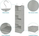 MAX Houser 6 Tier Shelf Hanging Closet Organizer, Closet Hanging Shelf with 2 Sturdy Hooks for Storage, Foldable (Light Grey-D3) by CozyNest Decor